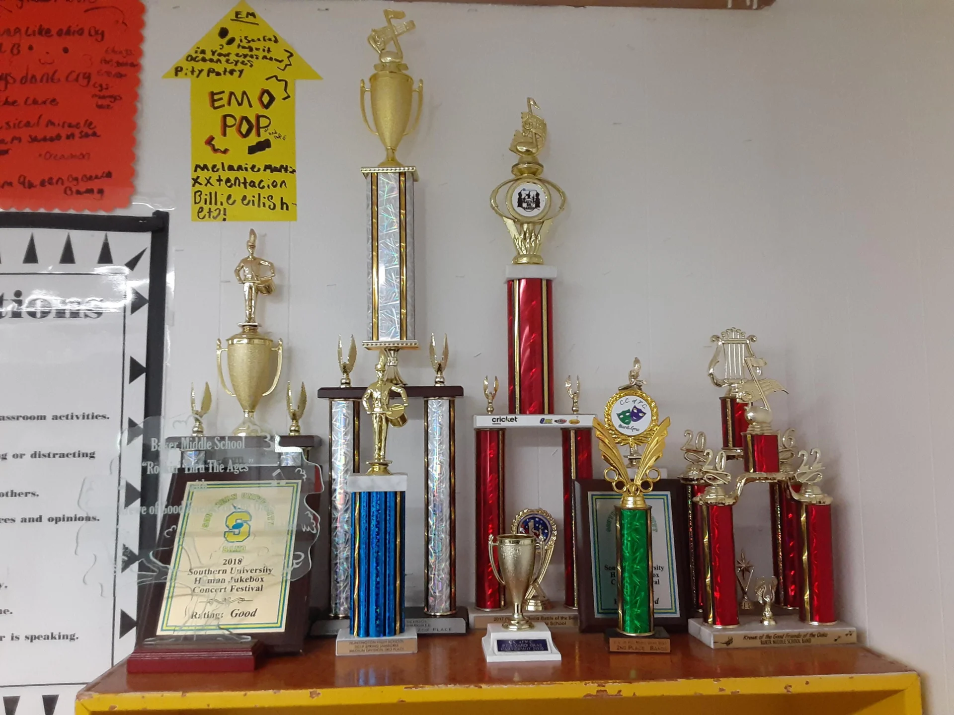 BMS Band trophy shelf