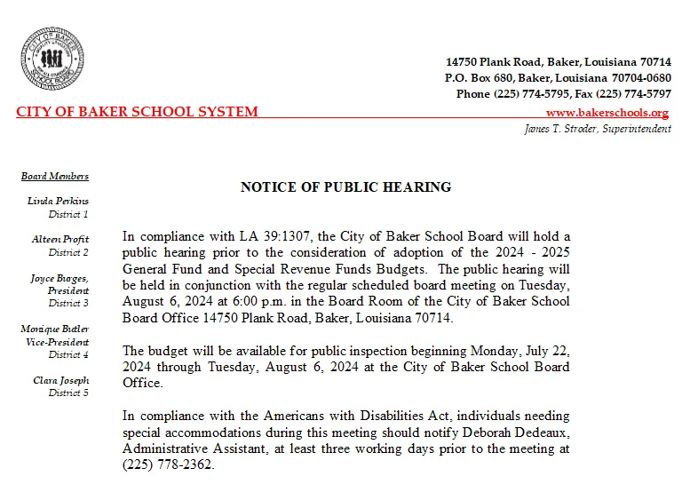 CoBSS: Notice of Public Hearing