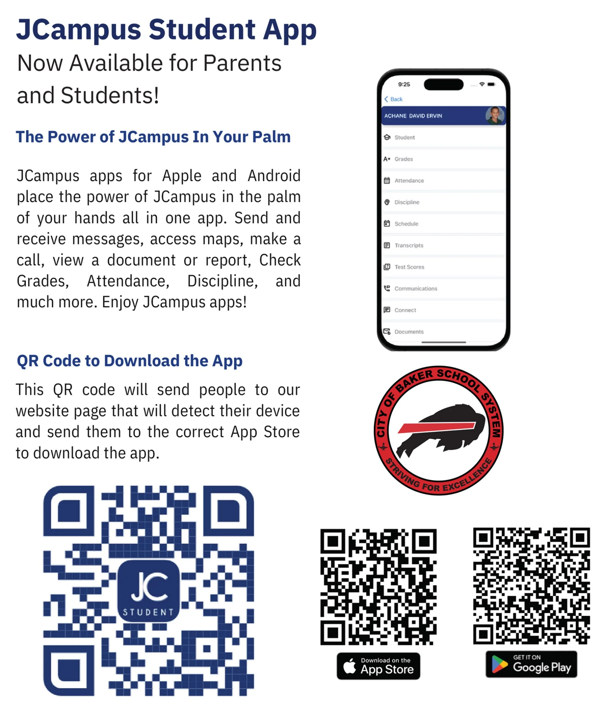 Graphic for JCampus Student and Parent App